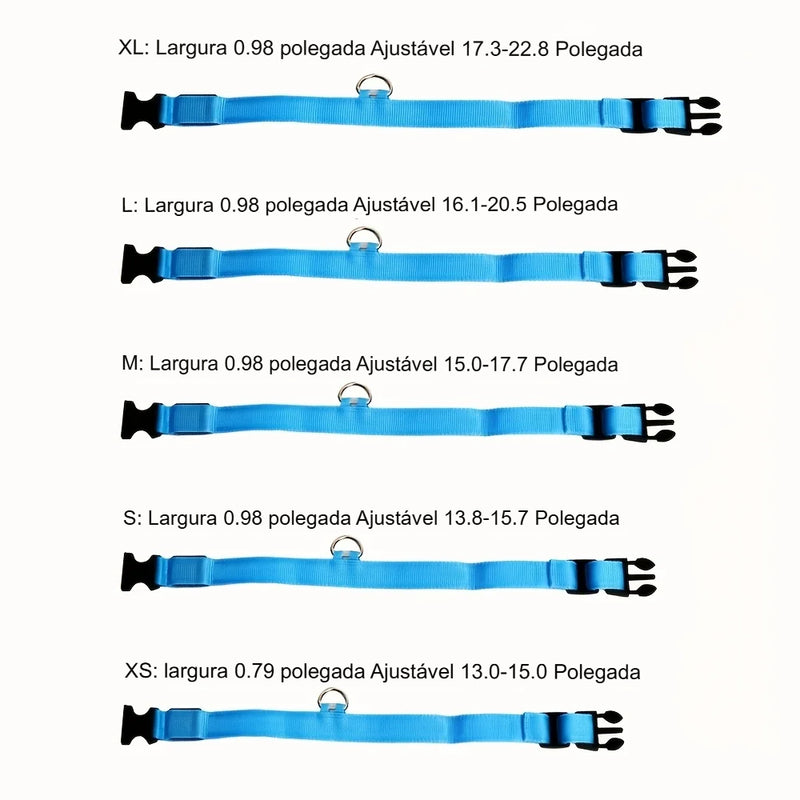 Coleira de cachorro Nylon LED
